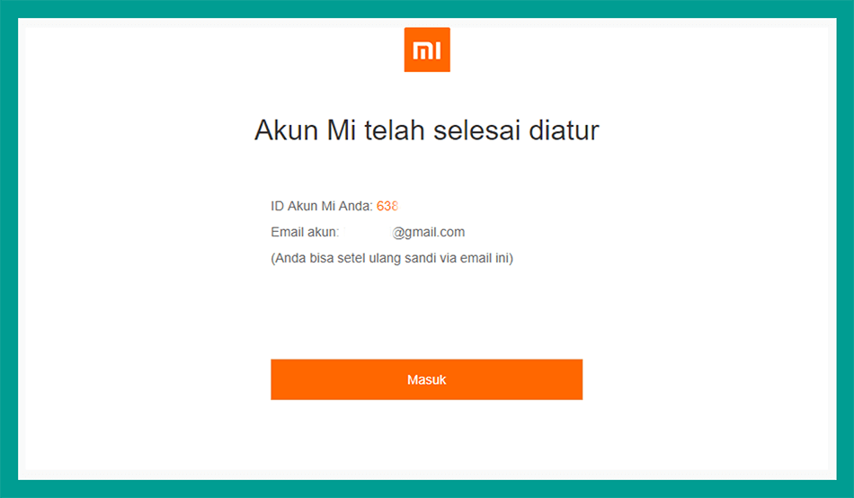 Contoh Akun MI Sudah Didaftarkan