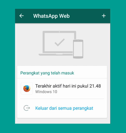 Logout di WhatsApp Web