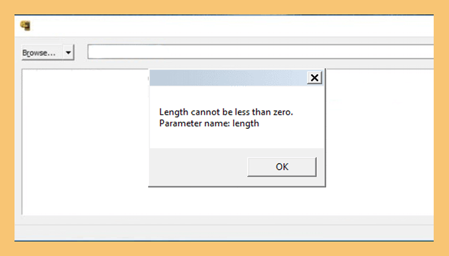 Error Length cannot less than zero
