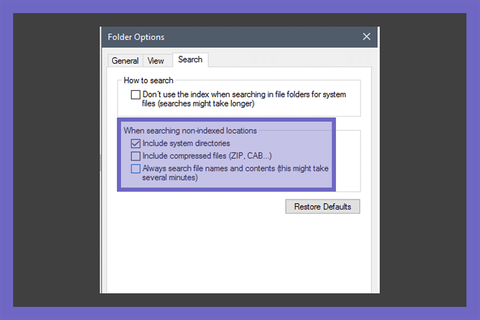 Folder Options Setting