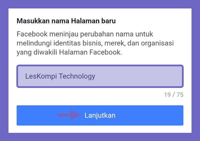 Menu Lanjutkan di FB