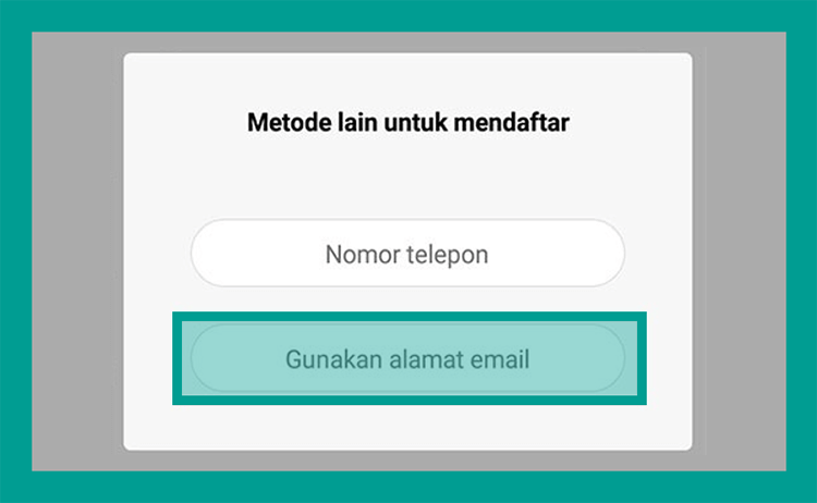 Pakai Email Untuk Daftar Akun MI