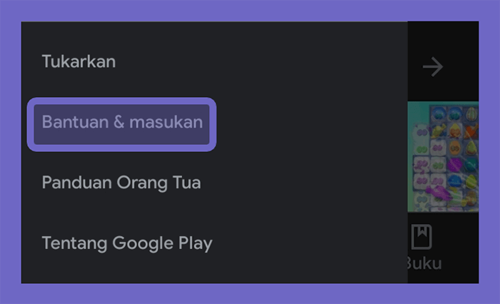 Menu Bantuan dan Masukan