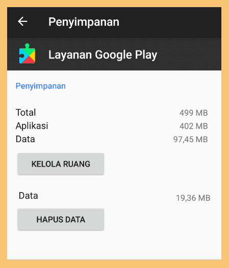 Hapus Data Layanan Google Play HP Android