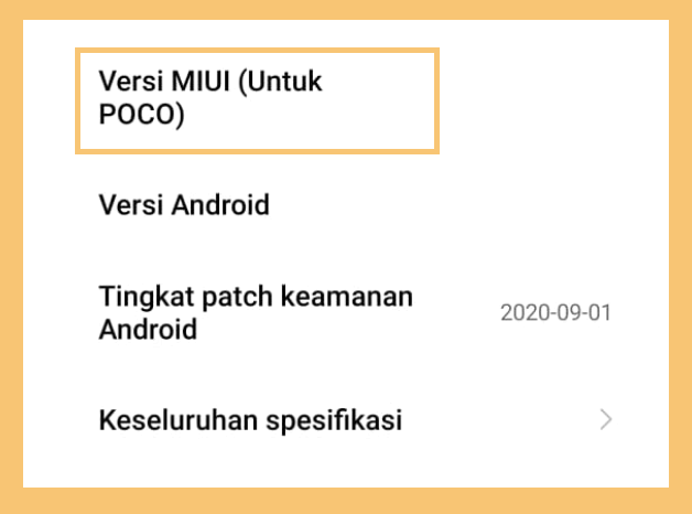 Kolom Versi MIUI