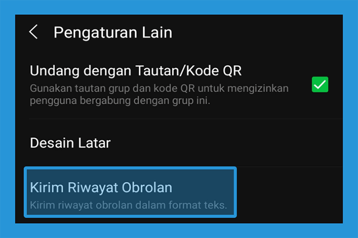 Setting Kirim Riwayat Obrolan di Line