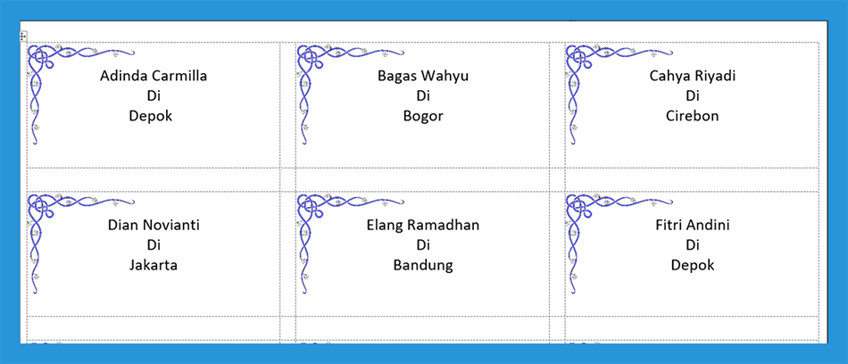 format label undangan 103 word 2007