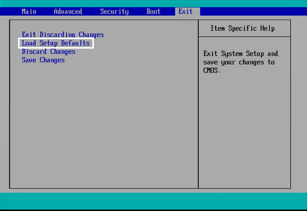 Load BIOS ke Pengaturan Default