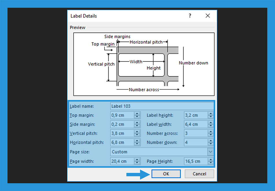 Setting Ukuran Label di Word