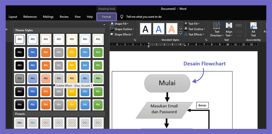 Pilih Style Flowchart yang Diinginkan