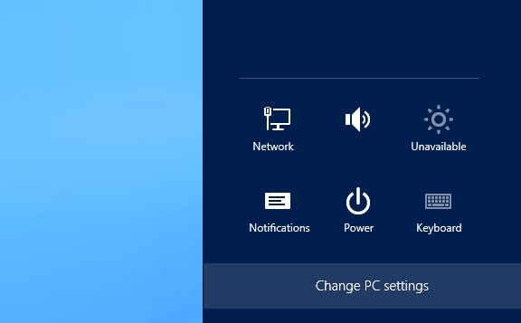 Change PC Settings di Windows 8