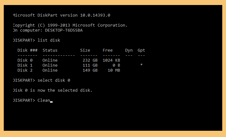 Perintah Clean Disk