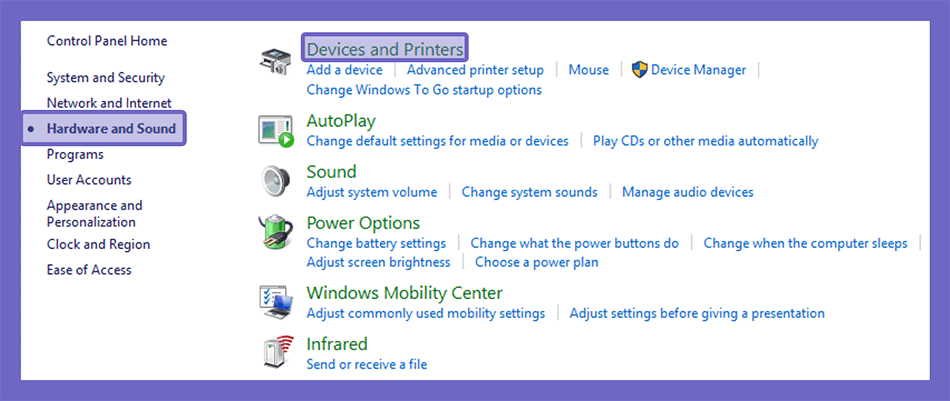 Devices and Printers