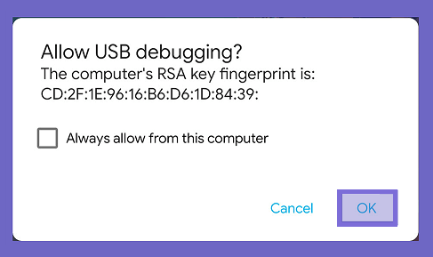 Notifikasi USB Debugging Xiaomi