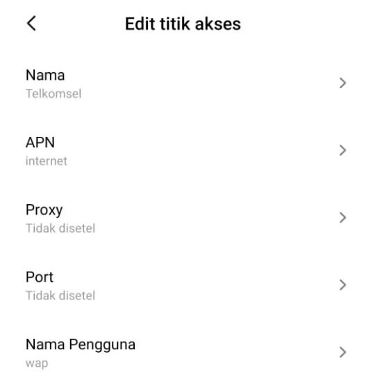 Setting APN Telkomsel
