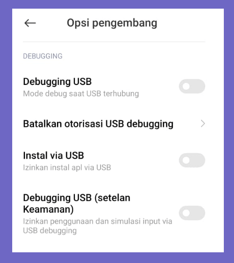 USB Debugging Xiaomi