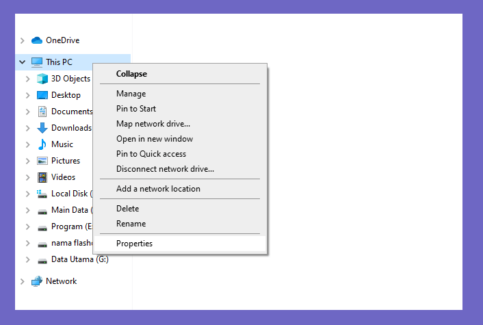 Properties This PC di Windows