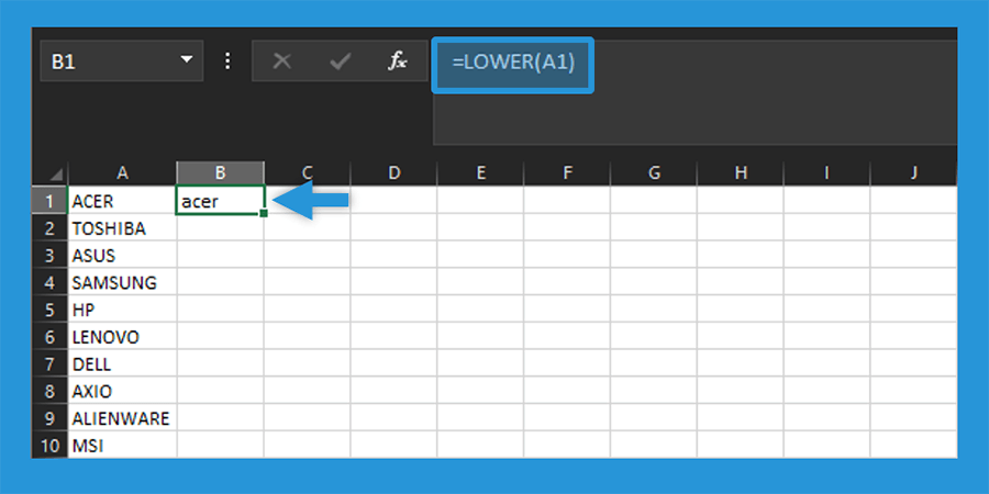 Rumus Lower Excel