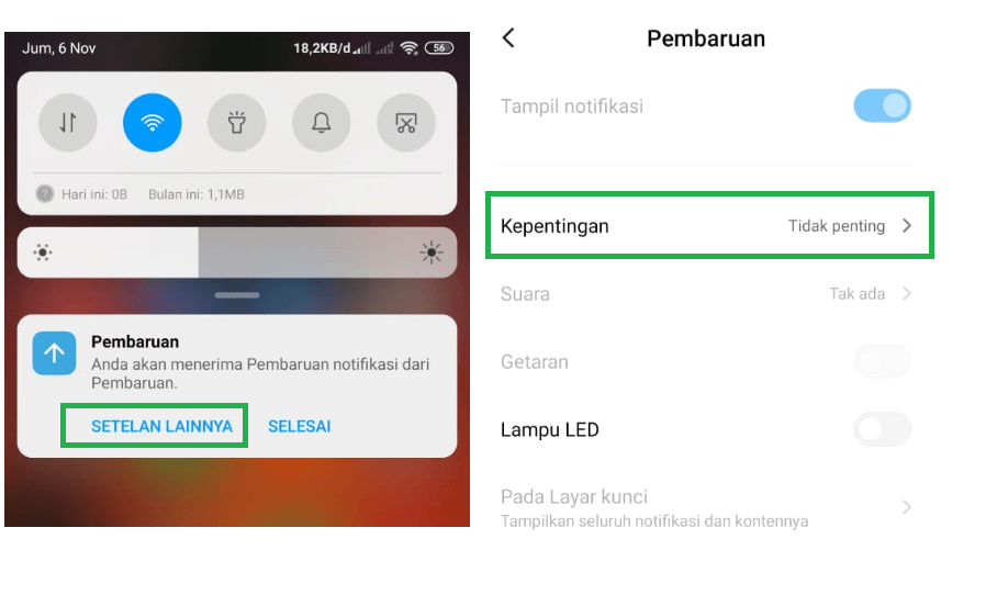 Menghilangkan Notifikasi Pembaruan