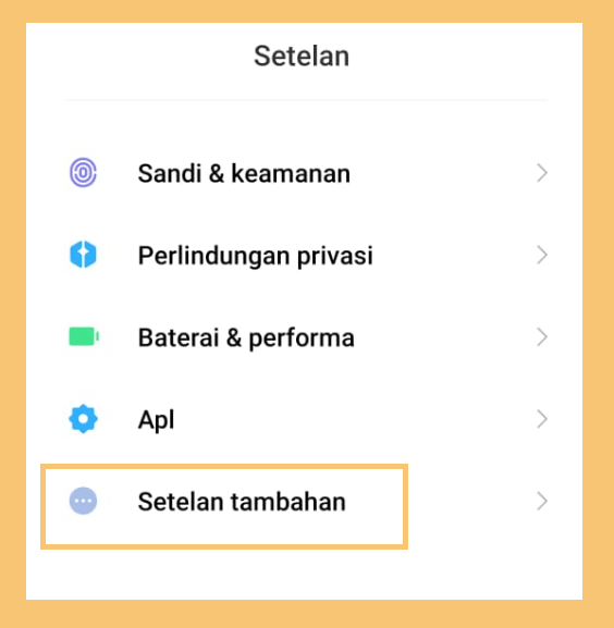 Opsi Additional Settings