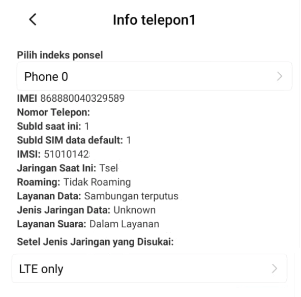 Setting Lagi Jaringan ke LTE
