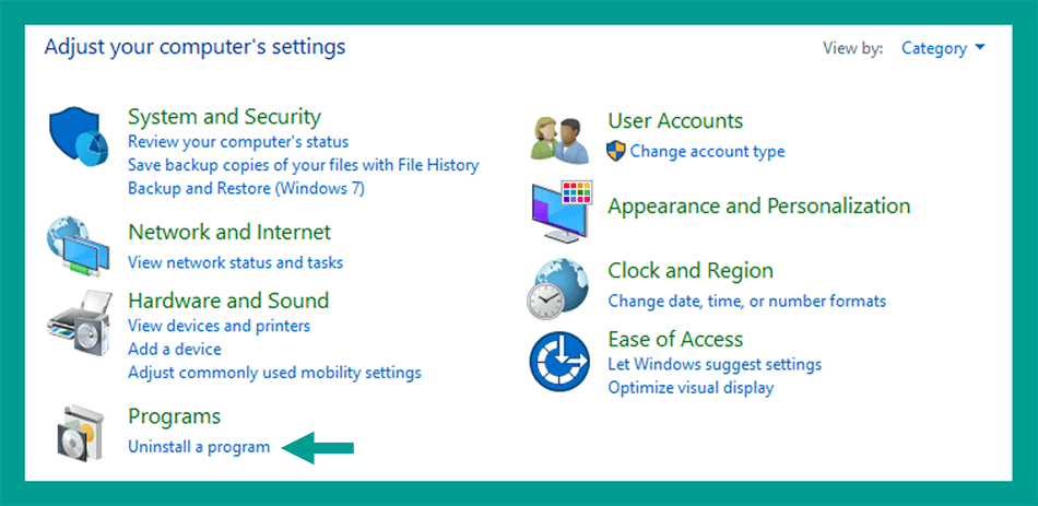 Uninstall Program Windows