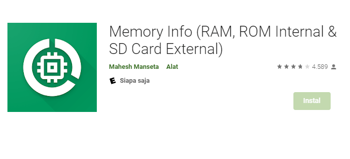 Contoh Aplikasi Cek Memori HP