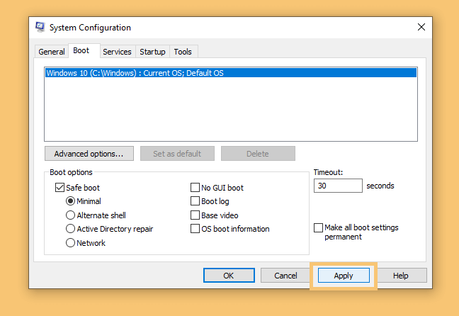 Apply Msconfig di Windows - Cara Masuk Safe Mode Windows 10
