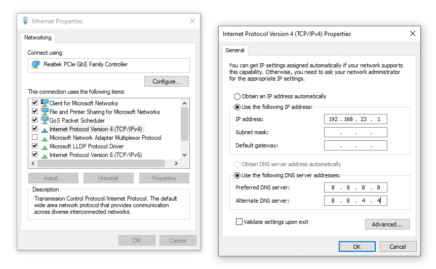 Atur DNS Internet di Windows