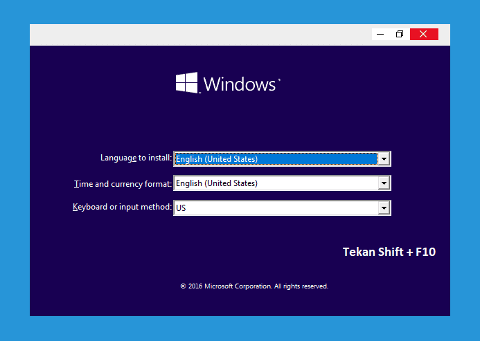 Membuka CMD di Instalasi Windows