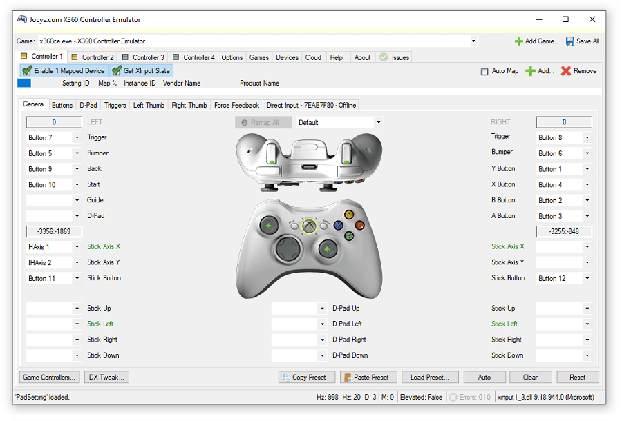 Xbox 360 Controller Emulator. X360ce. Lightweight эмулятор. Tocaedit x360 Controller Emulator 2.0.2. Джойстик x360ce