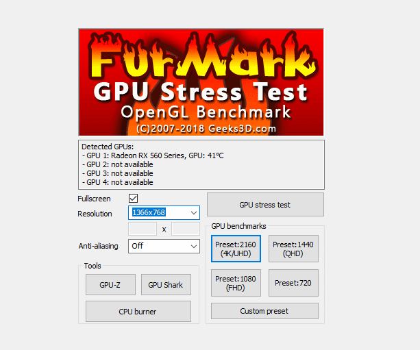 Aplikasi Furmark untuk Tes VGA
