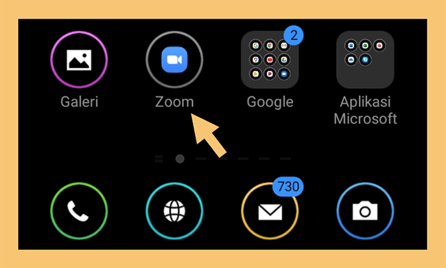 Contoh Buka Aplikasi Zoom di Android