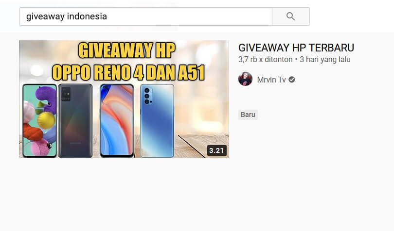 Contoh Giveaway yang Ada di Youtube