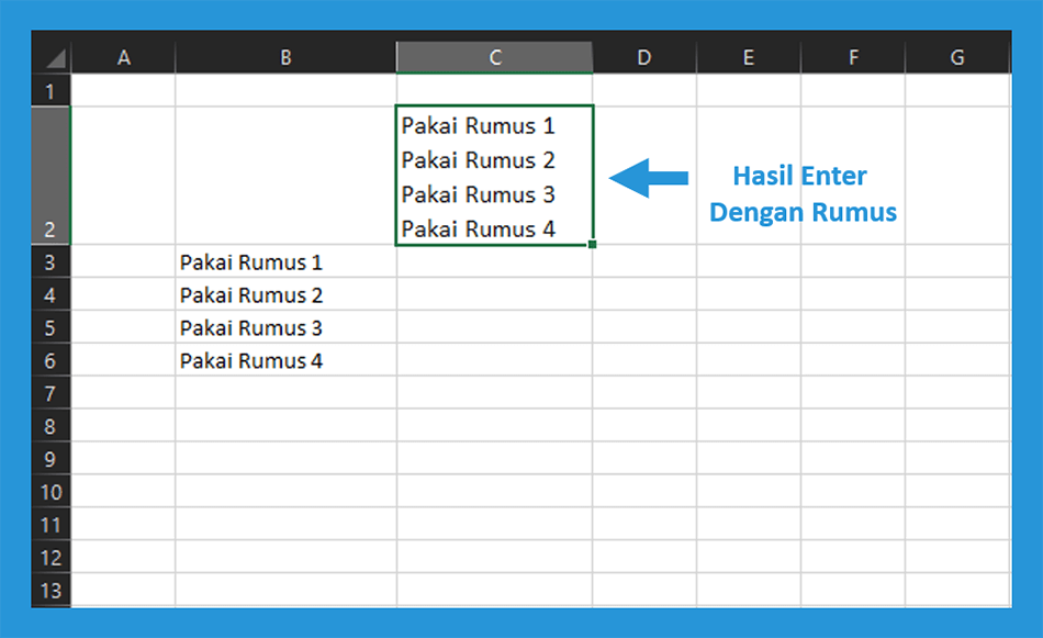 Contoh Hasil Enter Dengan Rumus di Excel