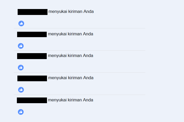 Contoh Like Banyak Langsung di FB