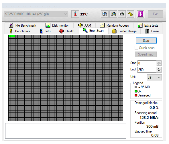 Proses Scan Bad Sector HDTune