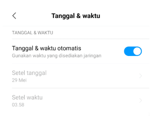 Atur Tanggal Waktu Otomatis