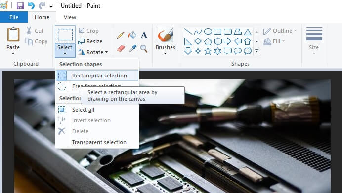Select Foto di Paint