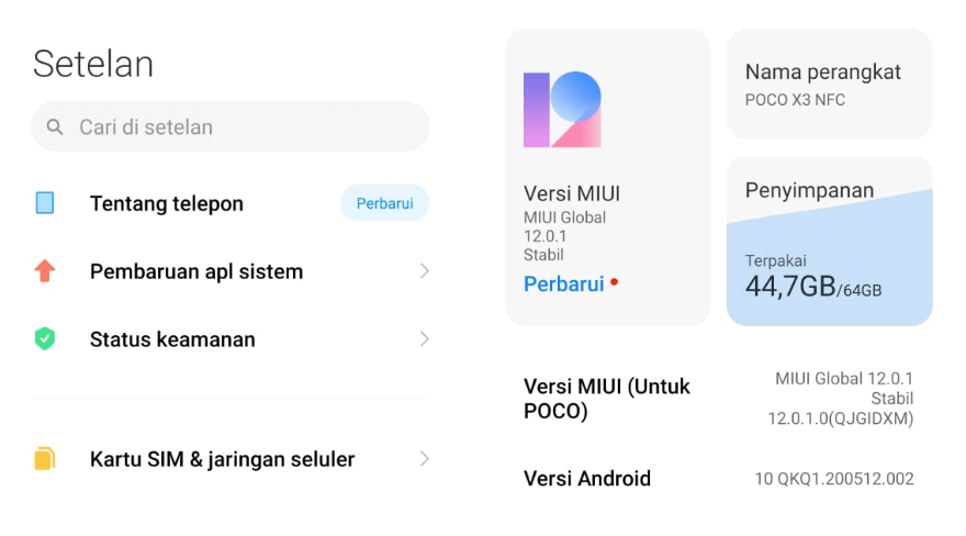 Contoh Update Sistem Android