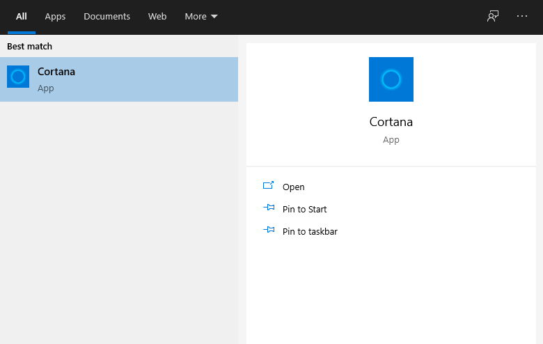 Cortana Windows 10