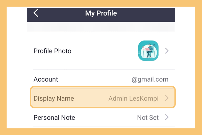Opsi Display Name Zoom di HP