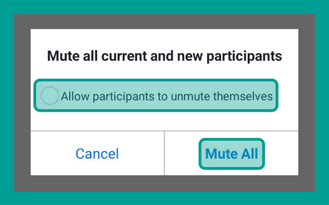Pesan Konfirmasi Mute All Participants Zoom Android
