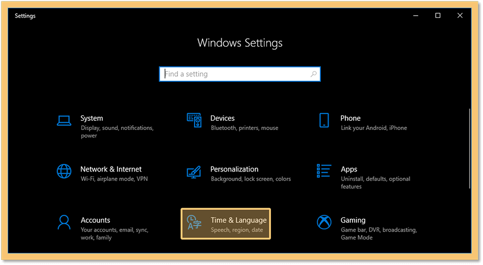 Opsi Windows Time Language