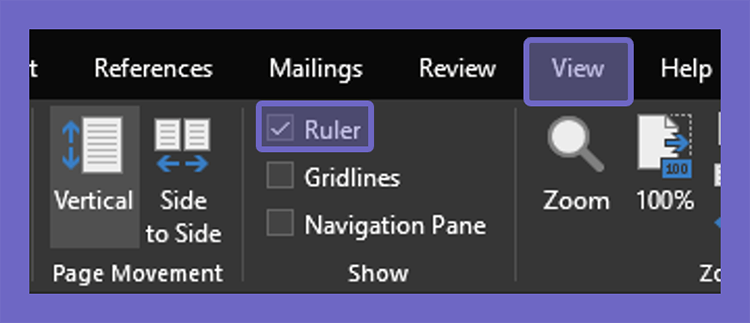 Menu Aktifkan Ruler