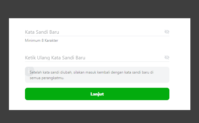 Atur Kata Sandi Baru Tokped