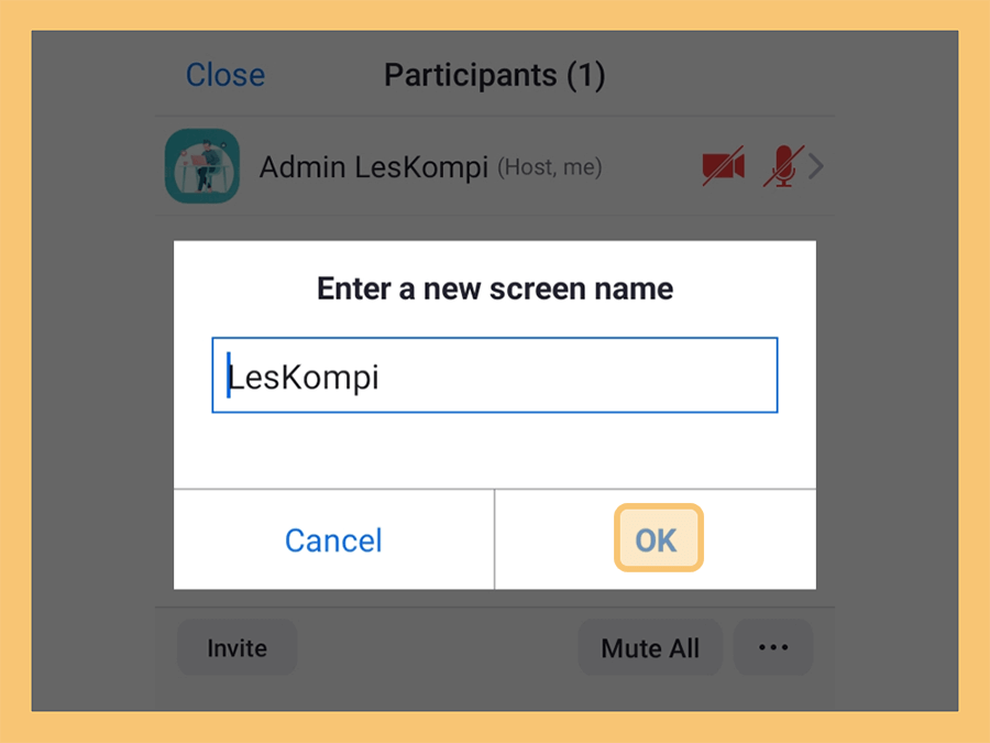 Mengganti Nama Akun di Zoom Android