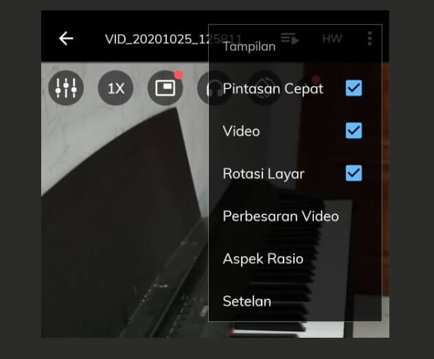 Nonaktifkan Rotasi Layar HP MXplayer