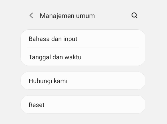 Opsi Bahasa dan Input HP Samsung