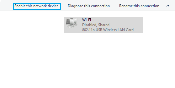 Enable Network Device WiFi